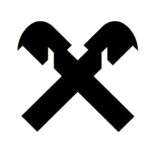 Eine schwarze Silhouette von zwei gekreuzten Rohrzangen, die eine "X"-Form auf einem transparenten Hintergrund bilden.